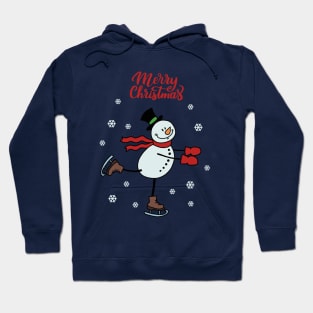 Ice Skating Snowman Hoodie